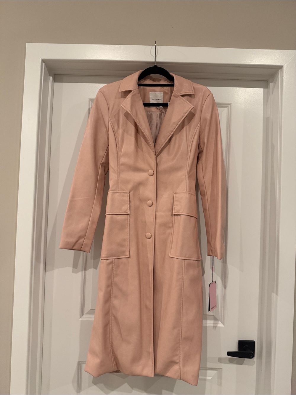 Avec Les Filles Dusty Rose Long Trench Coat